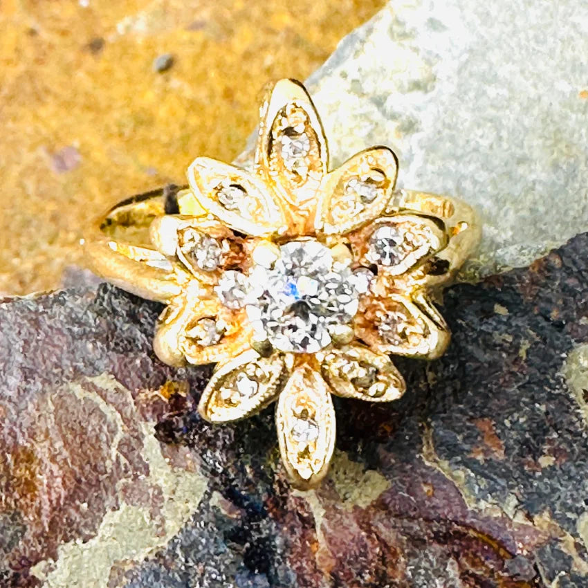 Yellow 14k Gold & 1/2 Carat Diamond Ring Size 5