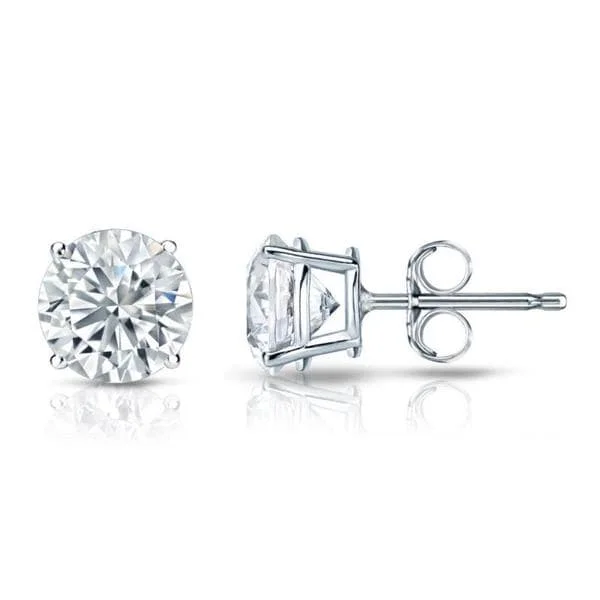 Auriya Platinum GIA Certified 3.00-Carat TDW Round Diamond Stud Earrings