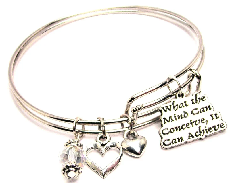 What The Mind Can Conceive It Can Achieve Expandable Bangle Bracelet Set