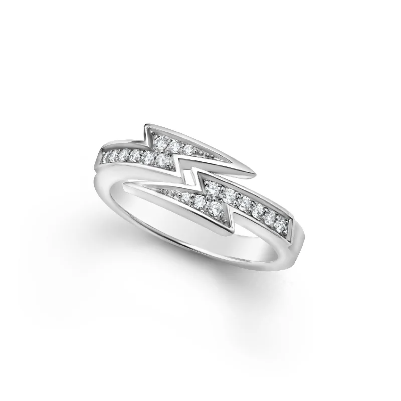 Caviar Spark Lightning Bolt Diamond Ring