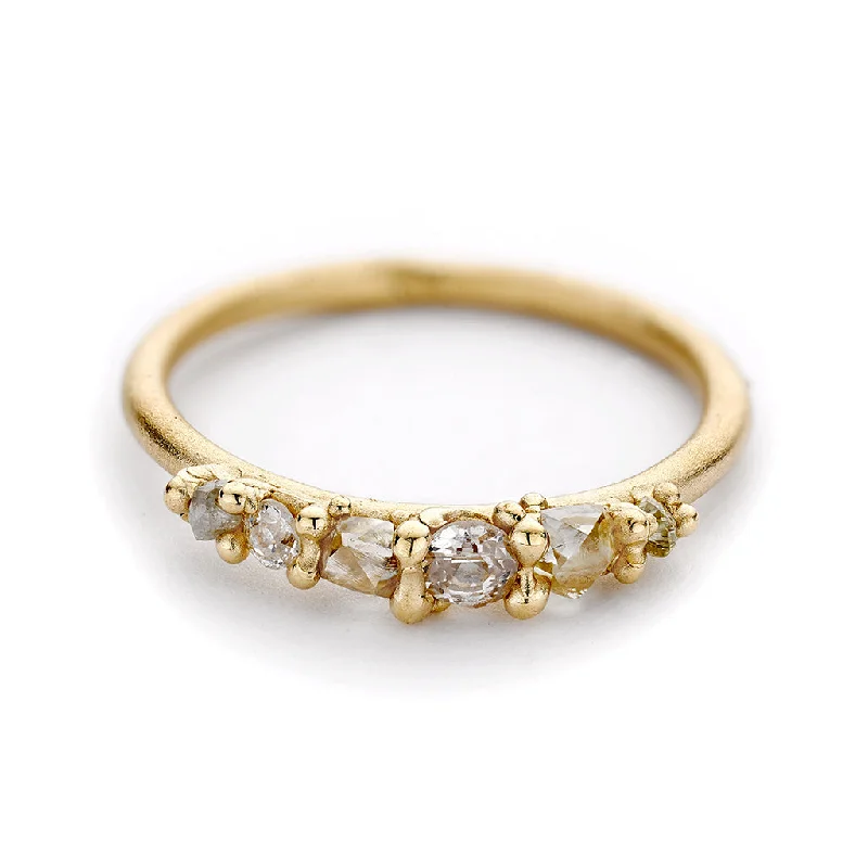 Six Stone Mixed Diamond Ring