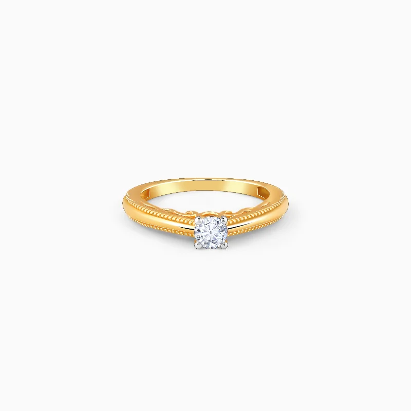 Gold Aurora Solitaire Diamond Ring