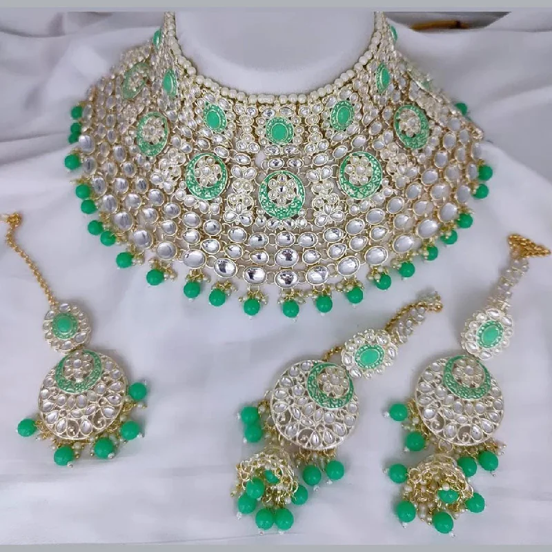 Gehana Mahal Gold Plated Kundan Stone Necklace Set