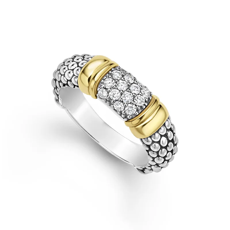 Signature Caviar Two-Tone Caviar Diamond Ring | 6mm