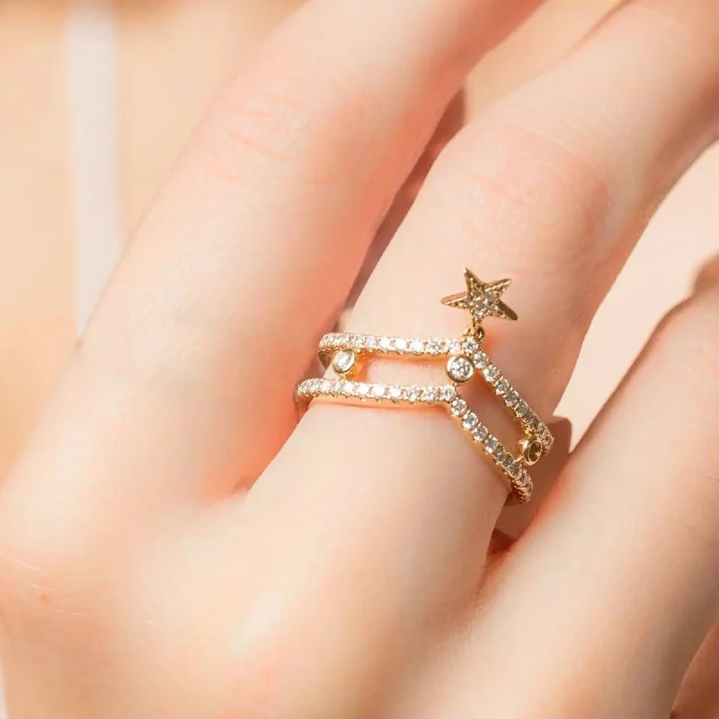 Dancing Star Diamond Ring