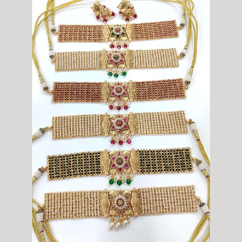 Kavita Art Gold Plated Kundan Choker Necklace Set