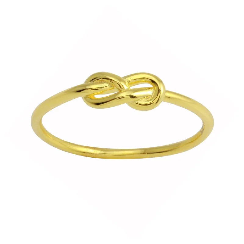 Gold Plated 925 Sterling Silver Knot Ring - STR01107GP