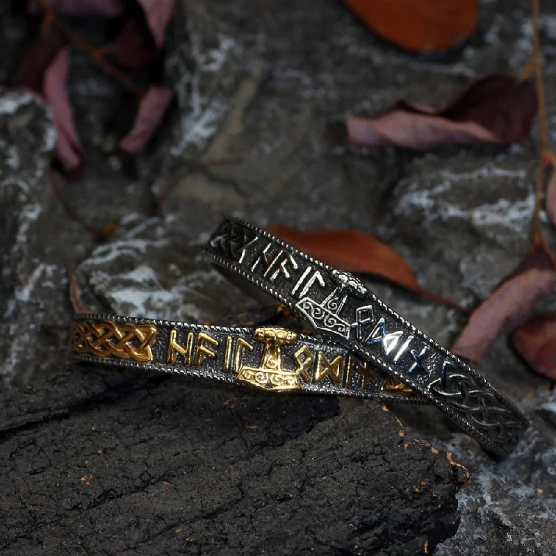 Bracelet Mjolnir porteur de runes