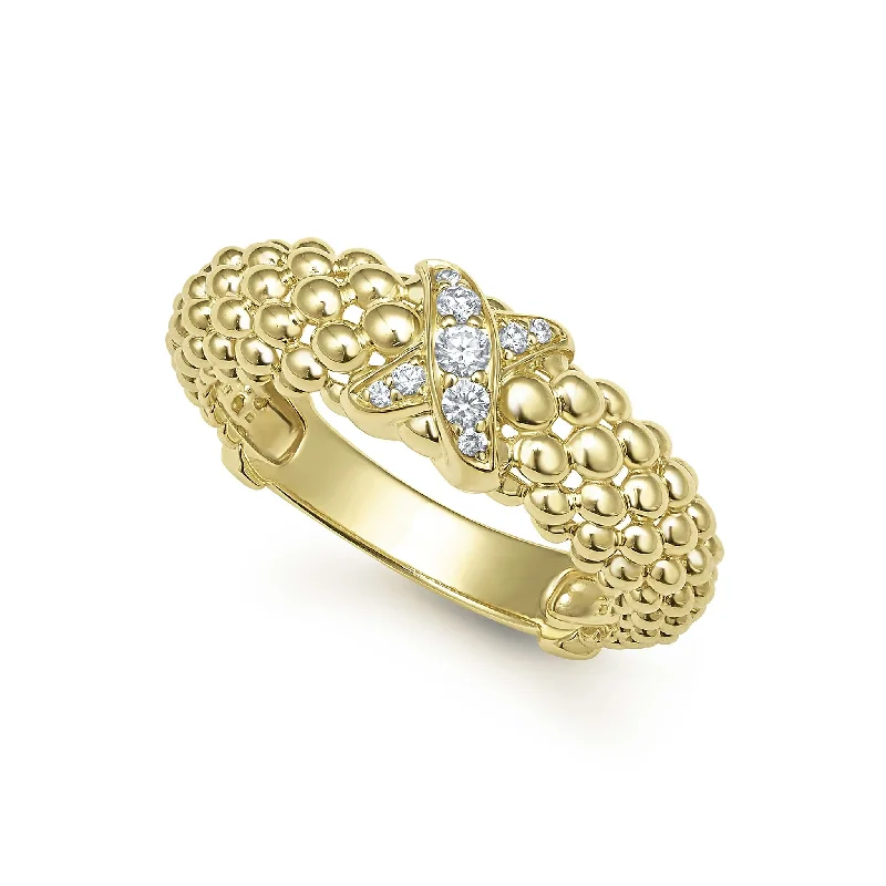 Embrace 18K Gold X Caviar Diamond Ring