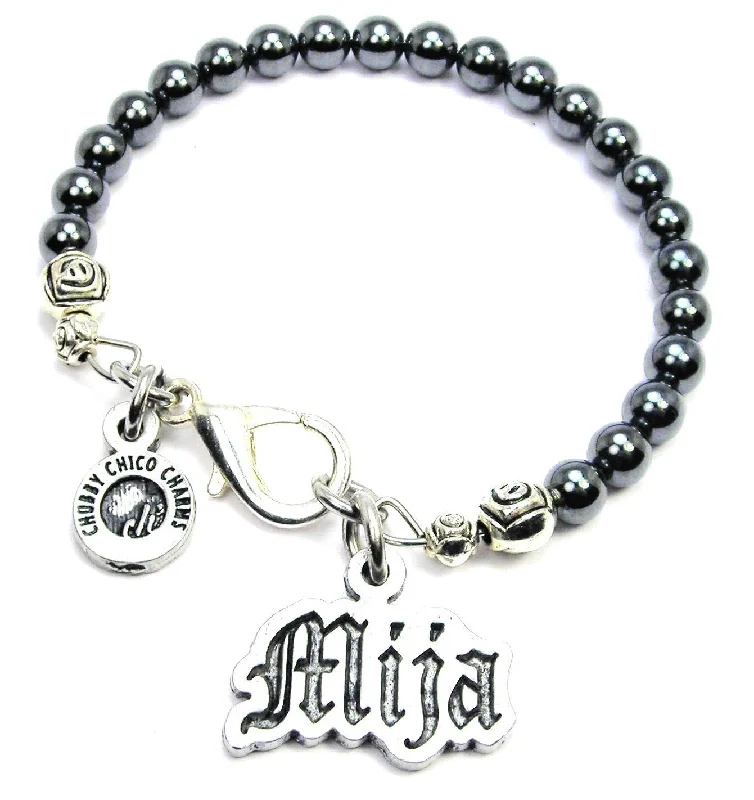 Mija Hematite Glass Bracelet