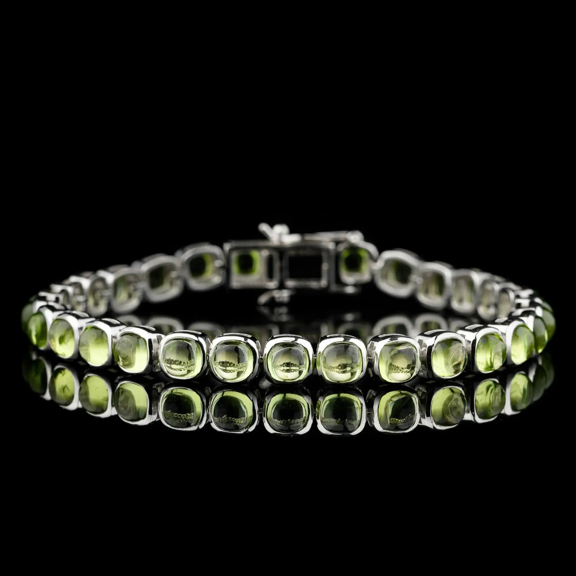 Peridot - Silver Tennis Bracelet I