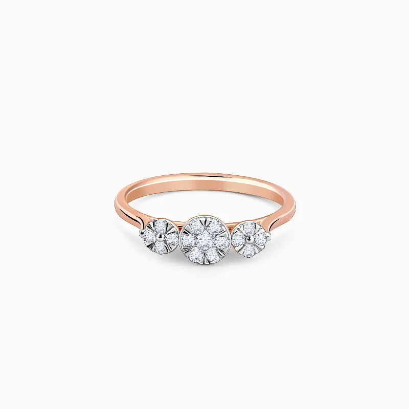 Rose Gold Troika Diamond Ring