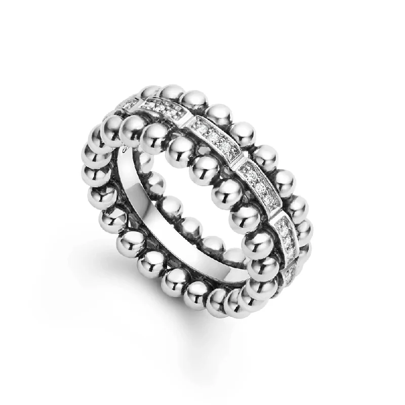 Lagos Caviar Spark Beaded Diamond Ring