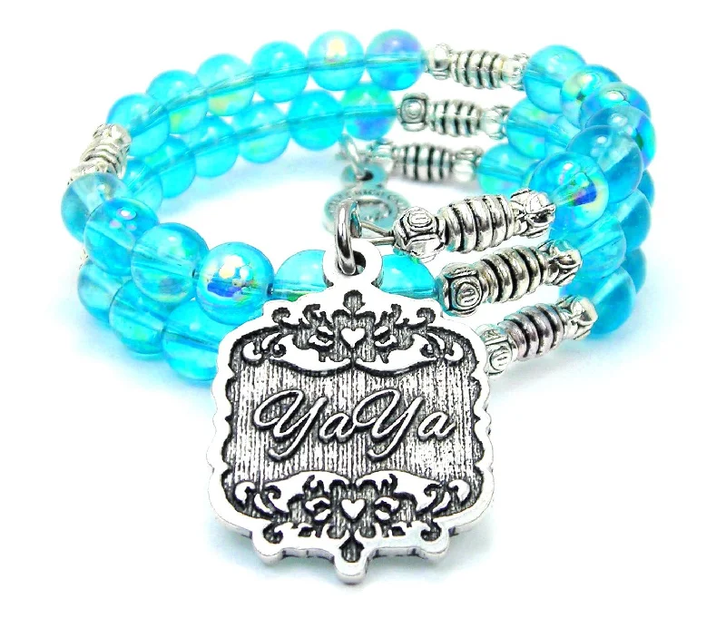 Yaya Victorian Scroll Sea Siren Ocean Glass Wrap Bracelet