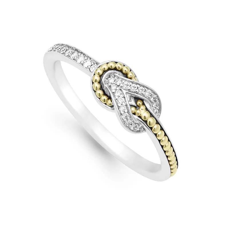 Newport Petite Two-Tone Knot Diamond Ring