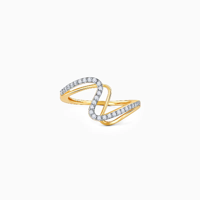 Gold ZigZag Luxe Diamond Ring