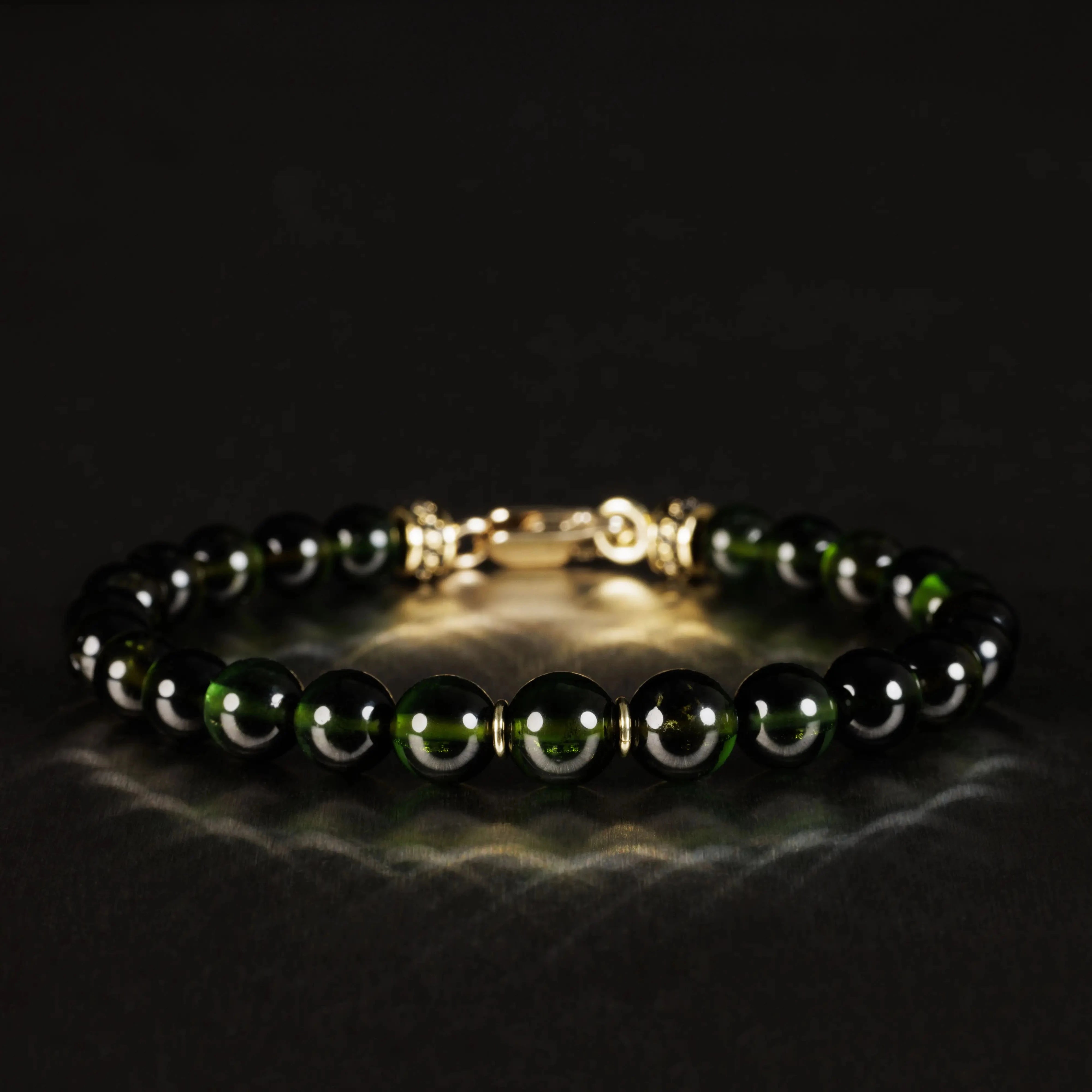 Green Tourmaline Gold Bracelet I (6-8.5mm)