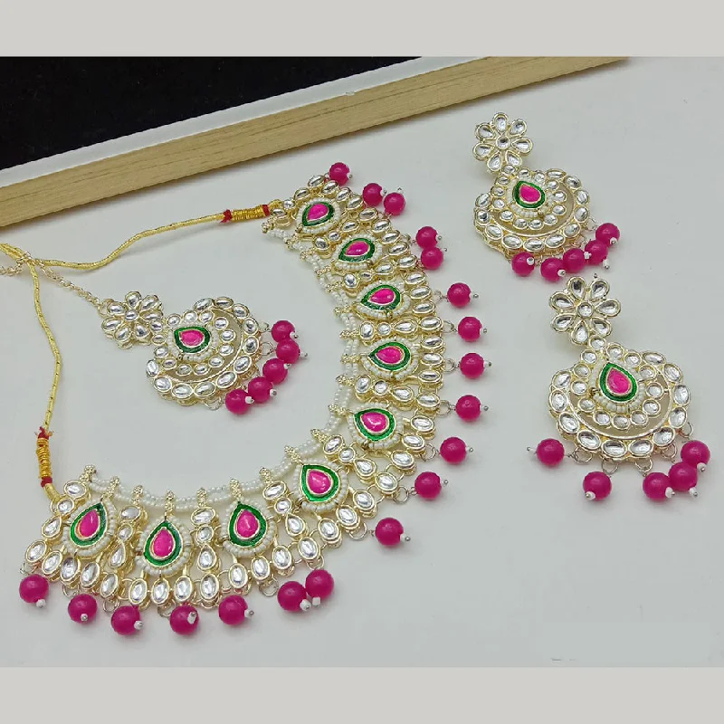 SP Jewellery Gold Plated Kundan Stone Necklace Set