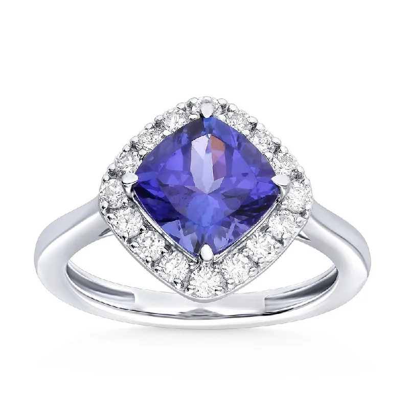 14k Gold Tanzanite and Diamond Ring