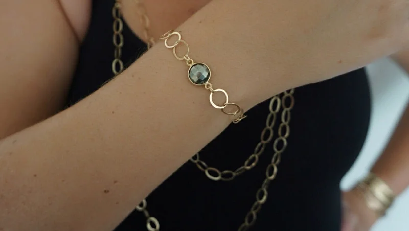 Pyrite Link Chain Bracelet