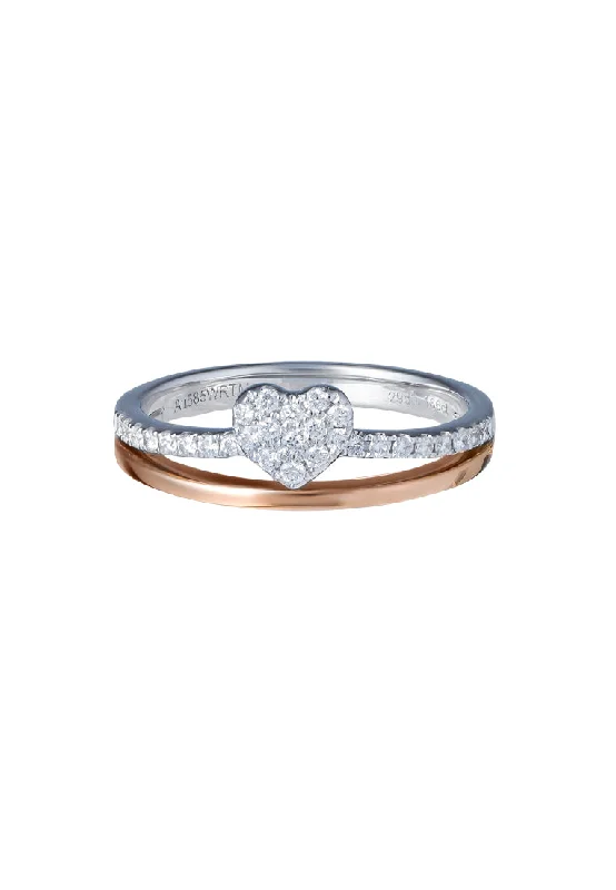 TOMEI Diamond Ring, White+Rose 585