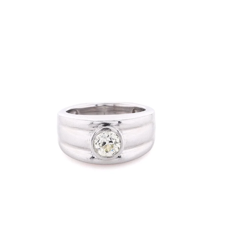 Estate 14 Karat White Gold Gentleman's Diamond Ring