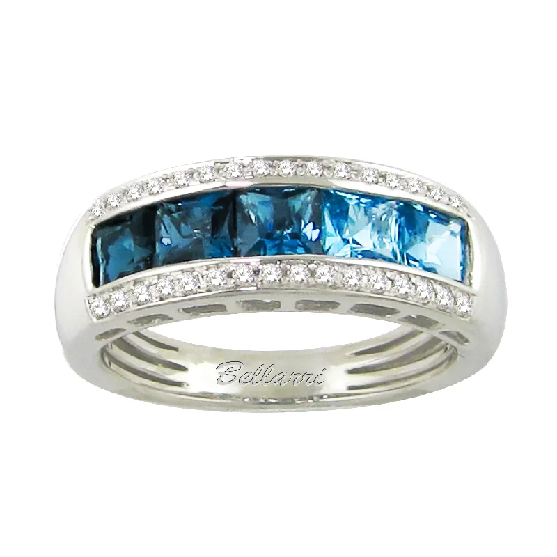 Bellarri 14k Blue Topaz and Diamond Ring