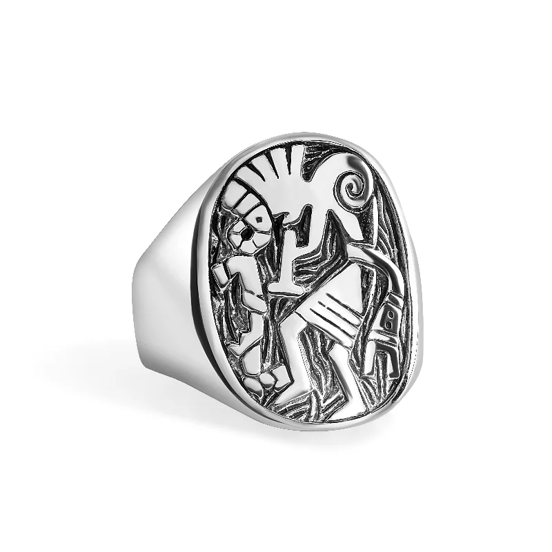 High Polished 925 Sterling Silver Kokopeli Ring - CR00732