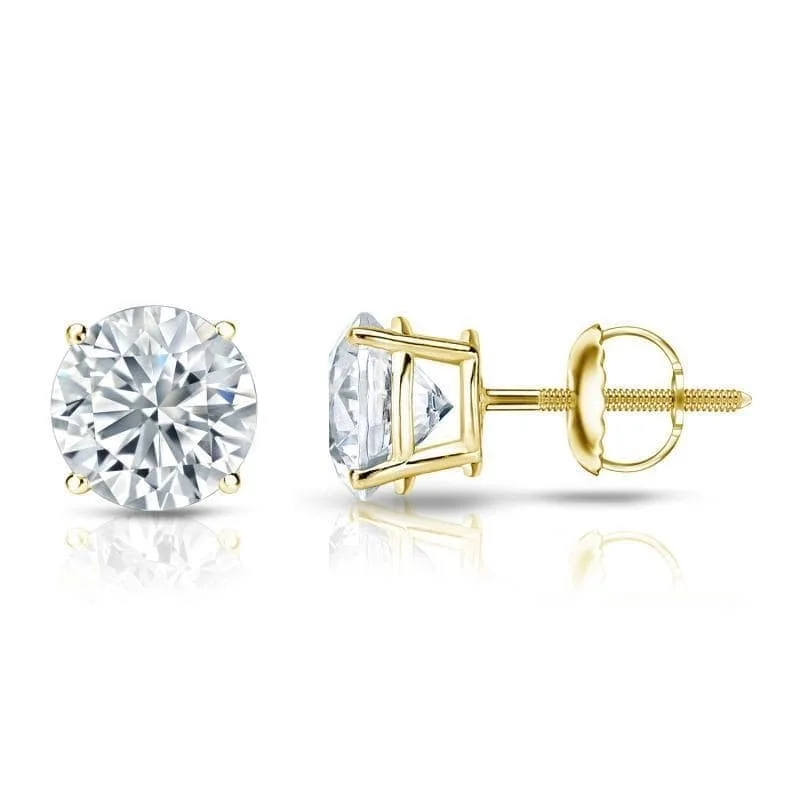 Auriya 1 1/4ctw Round Diamond Stud Earrings 18kt Gold Certified