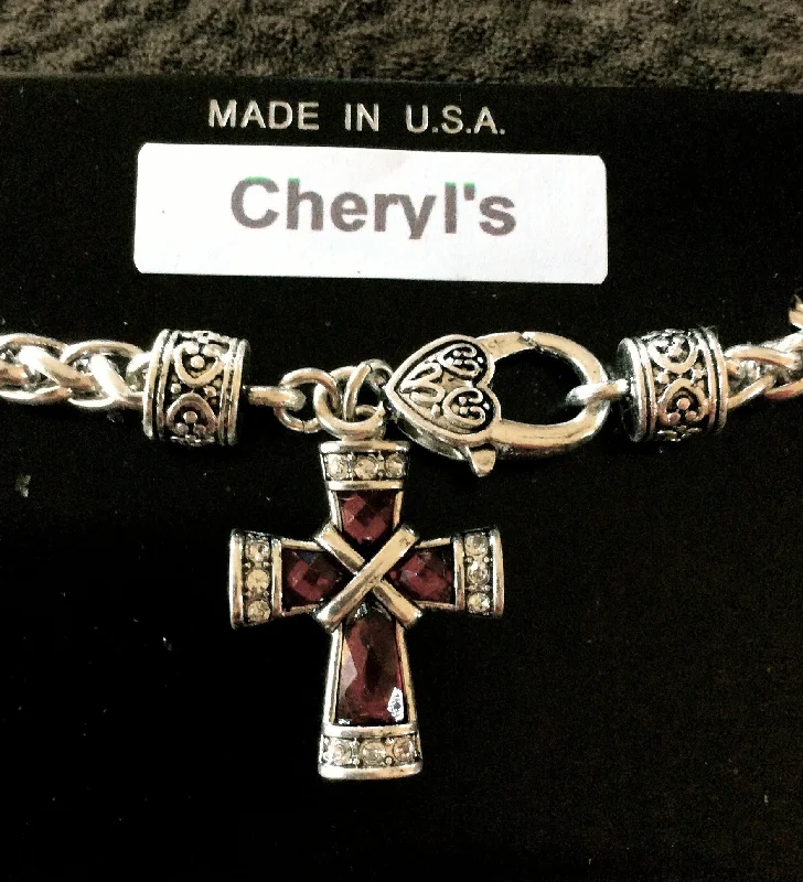 Red Cross Clasp Bracelet