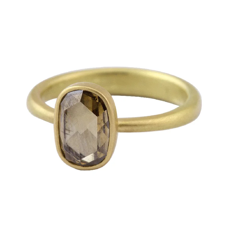 Oblong Champagne Diamond Ring