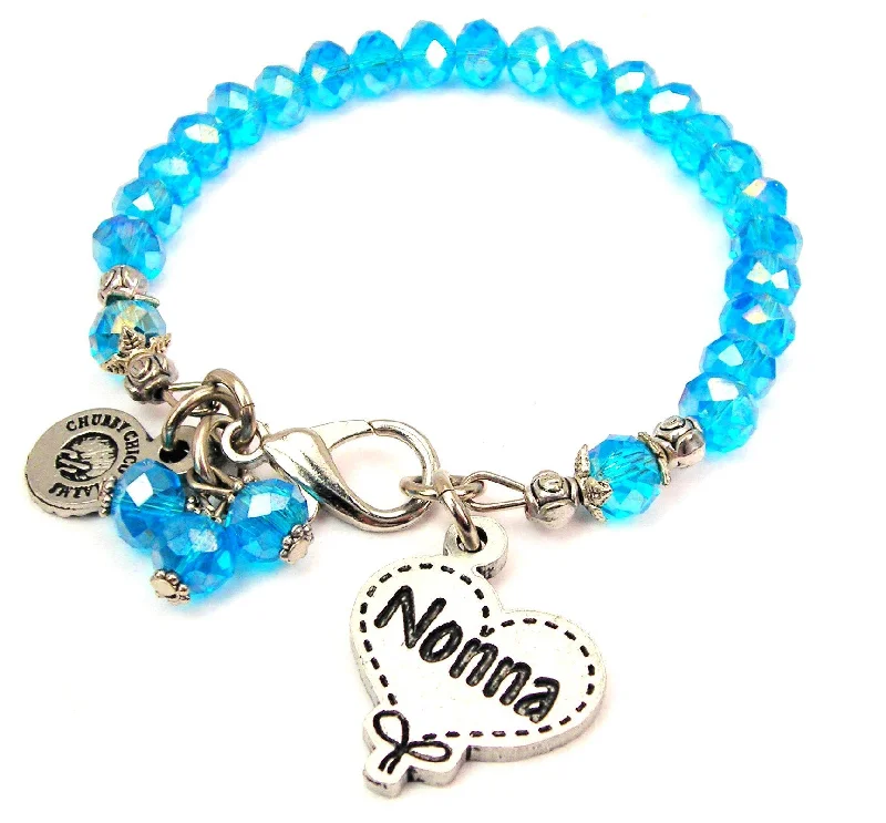 Nonna Quilted Heart Splash Of Color Crystal Bracelet