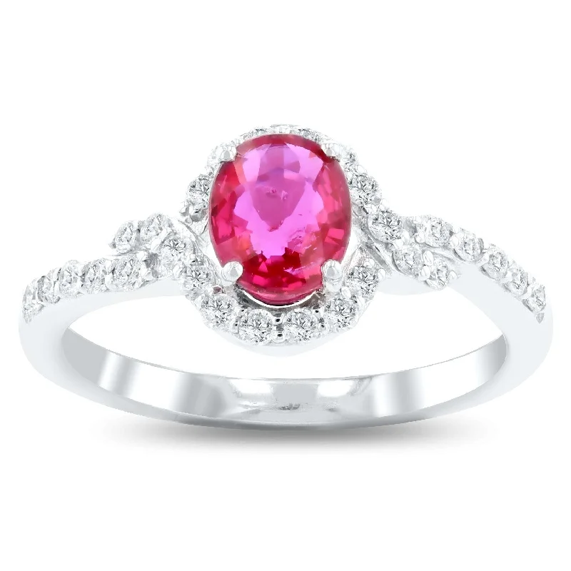 Auriya Platinum 1ct Rare Unheated Ruby and 1/4ct TDW Diamond Ring