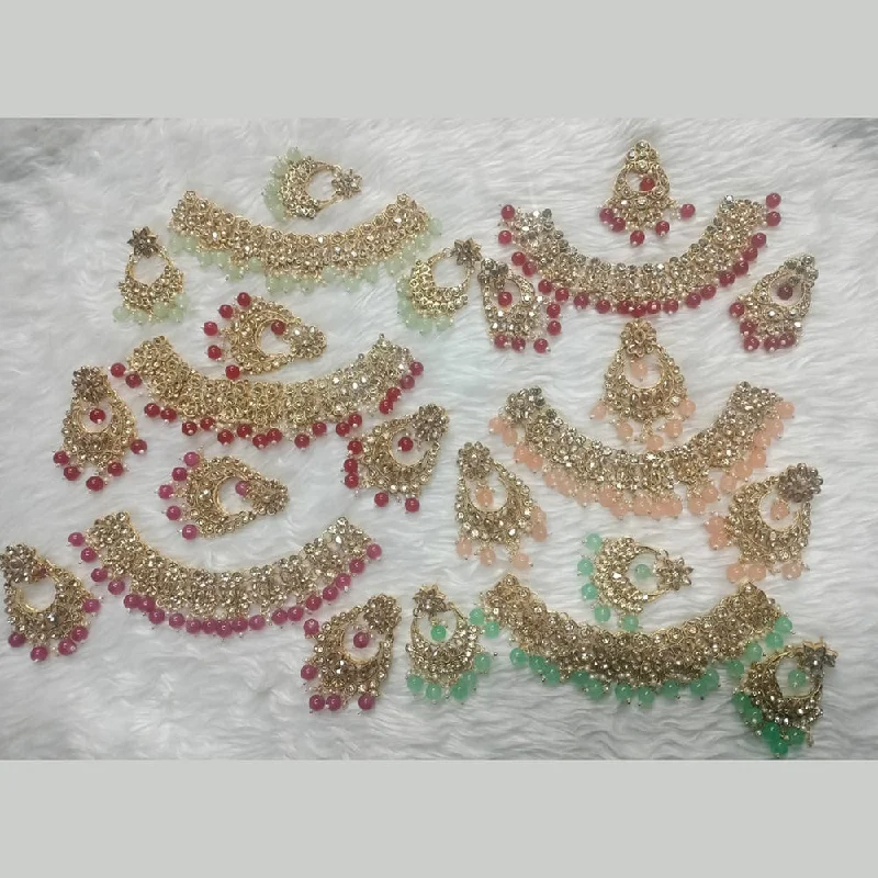 Kumavat Jewels Gold Plated Beads Necklace Set (Assorted Color 1 Piece Only)