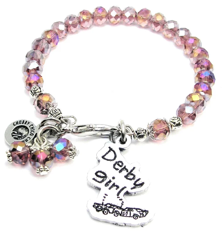 Derby Girl With Crashed Cars Splash Of Color Crystal Bracelet