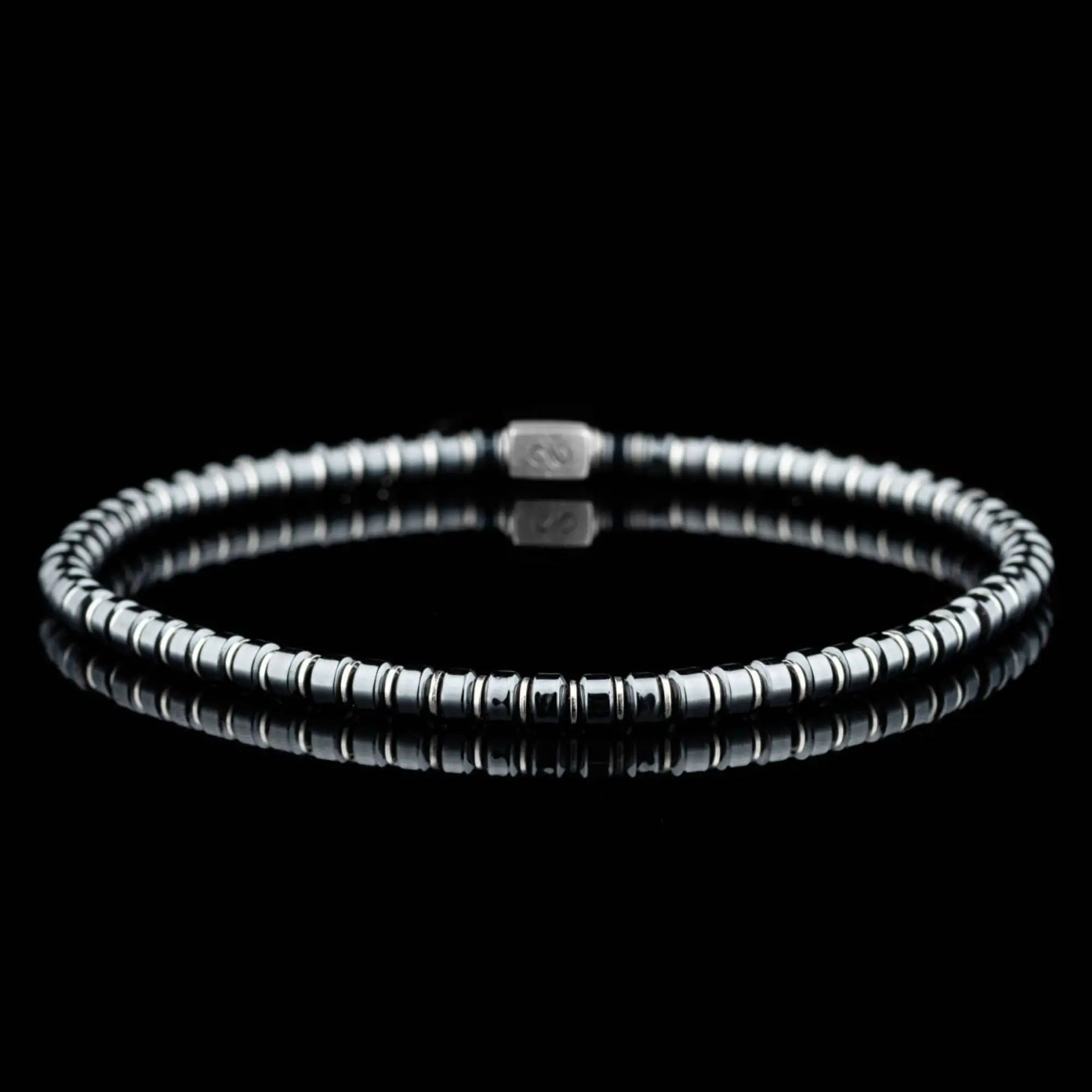 Silver - Hematite Bracelet V (3mm)