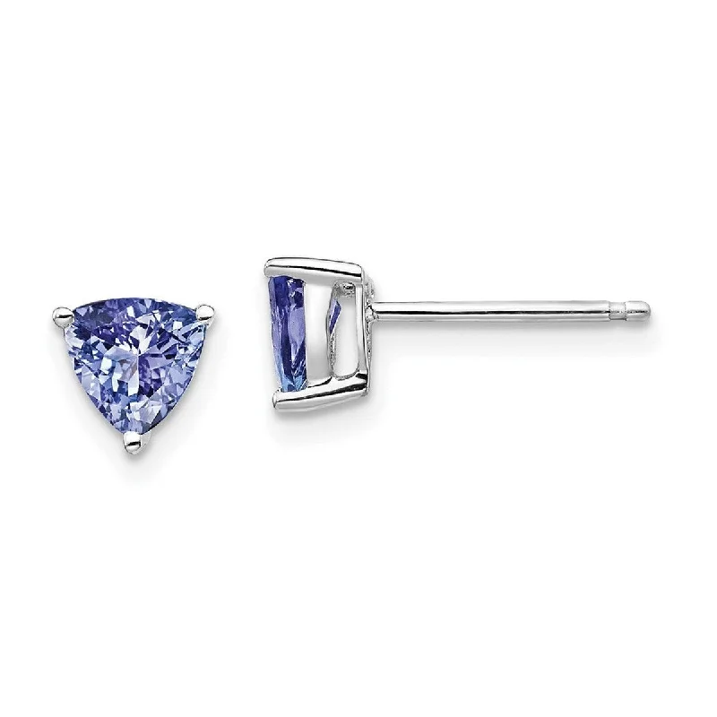 Curata 14k White Gold Polished Post Earrings Tanzanite Earrings - 6x6mm Wide