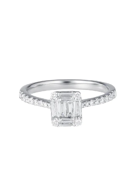 TOMEI Diamond Ring, White Gold 750