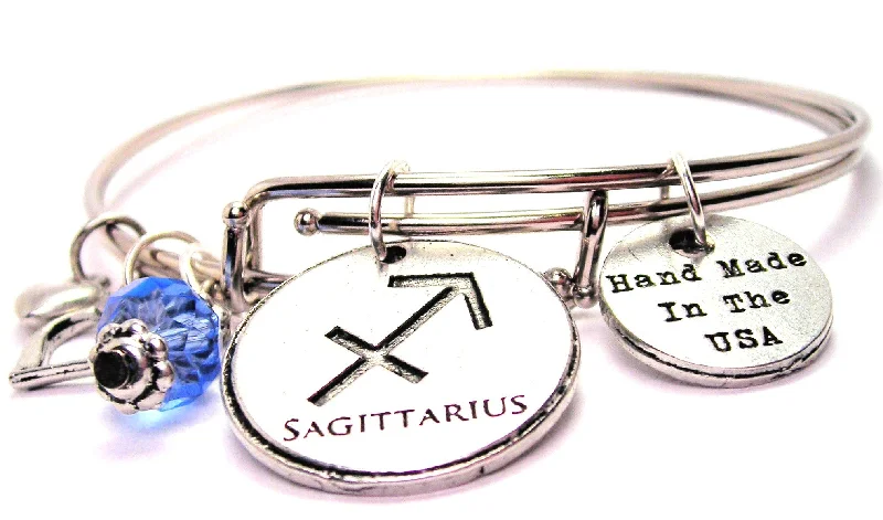 Sagittarius Circle Expandable Bangle Bracelet Set