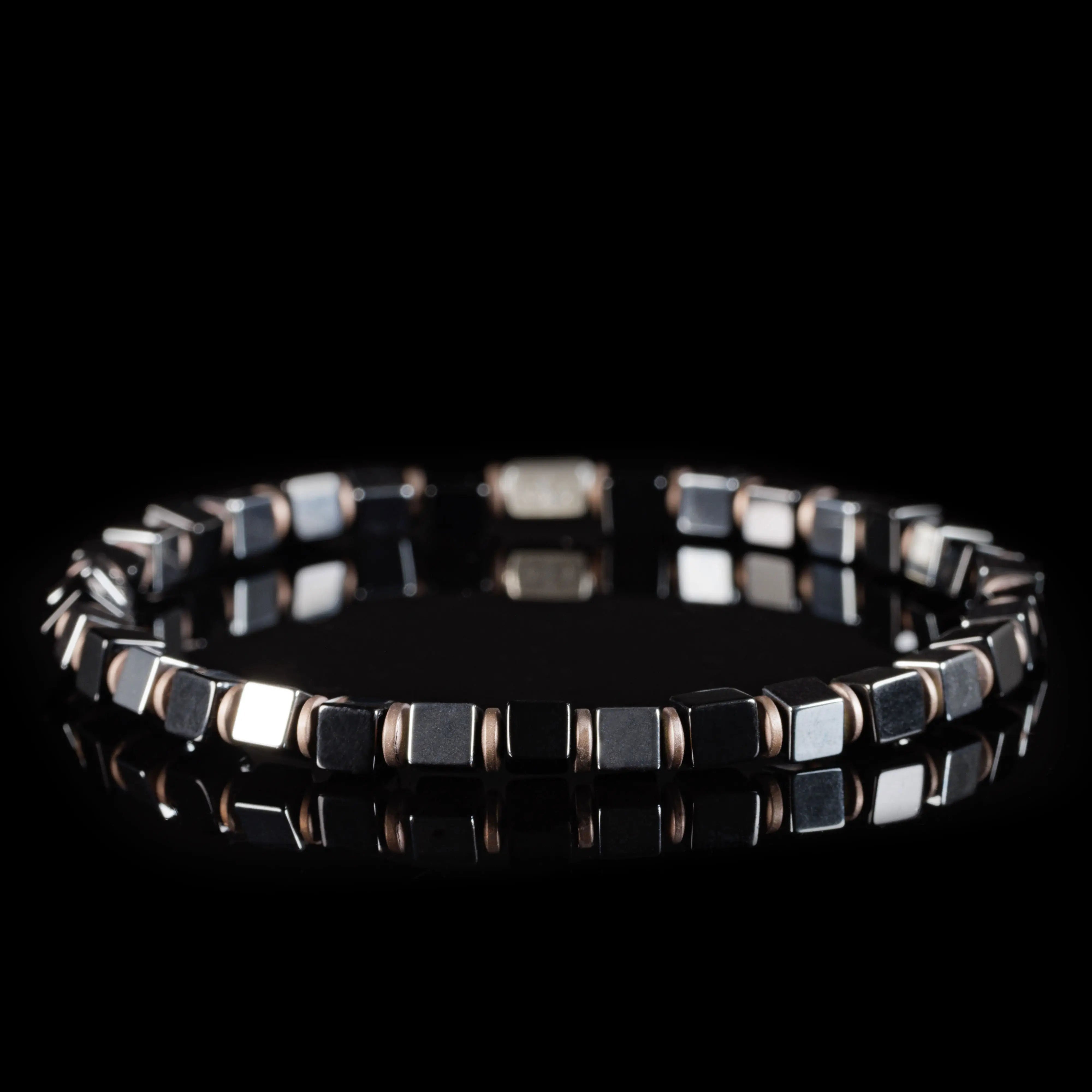 Black Onyx - Hematite Cube bracelet II (4mm)