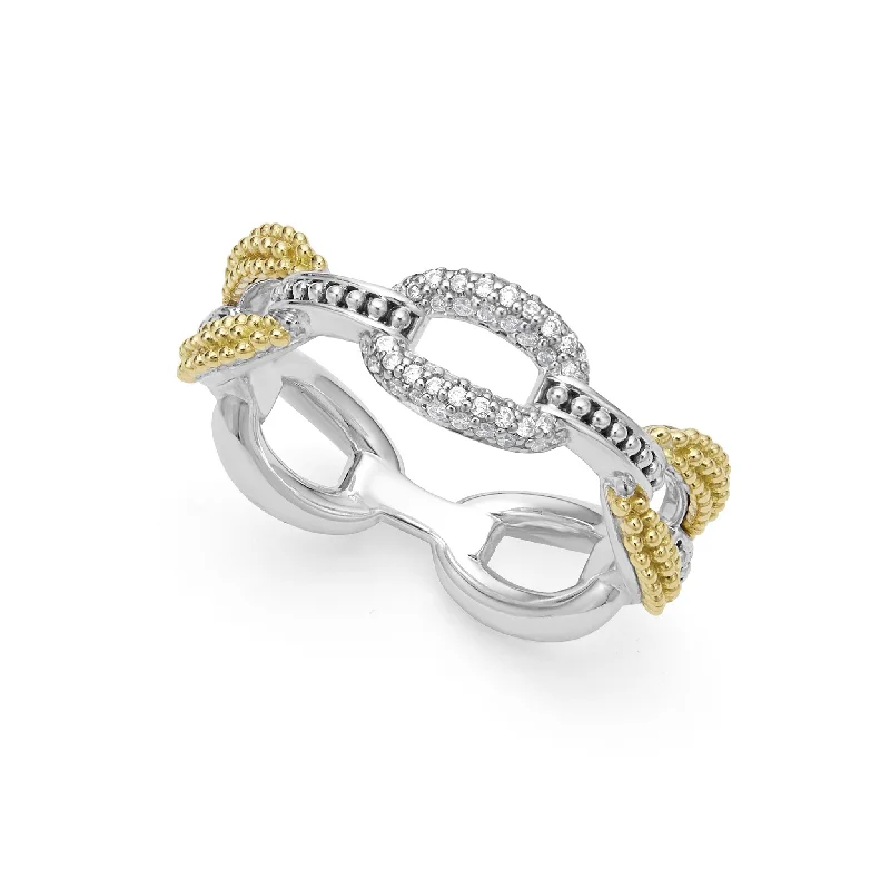 Caviar Lux Small Two-Tone Eternity Diamond Ring